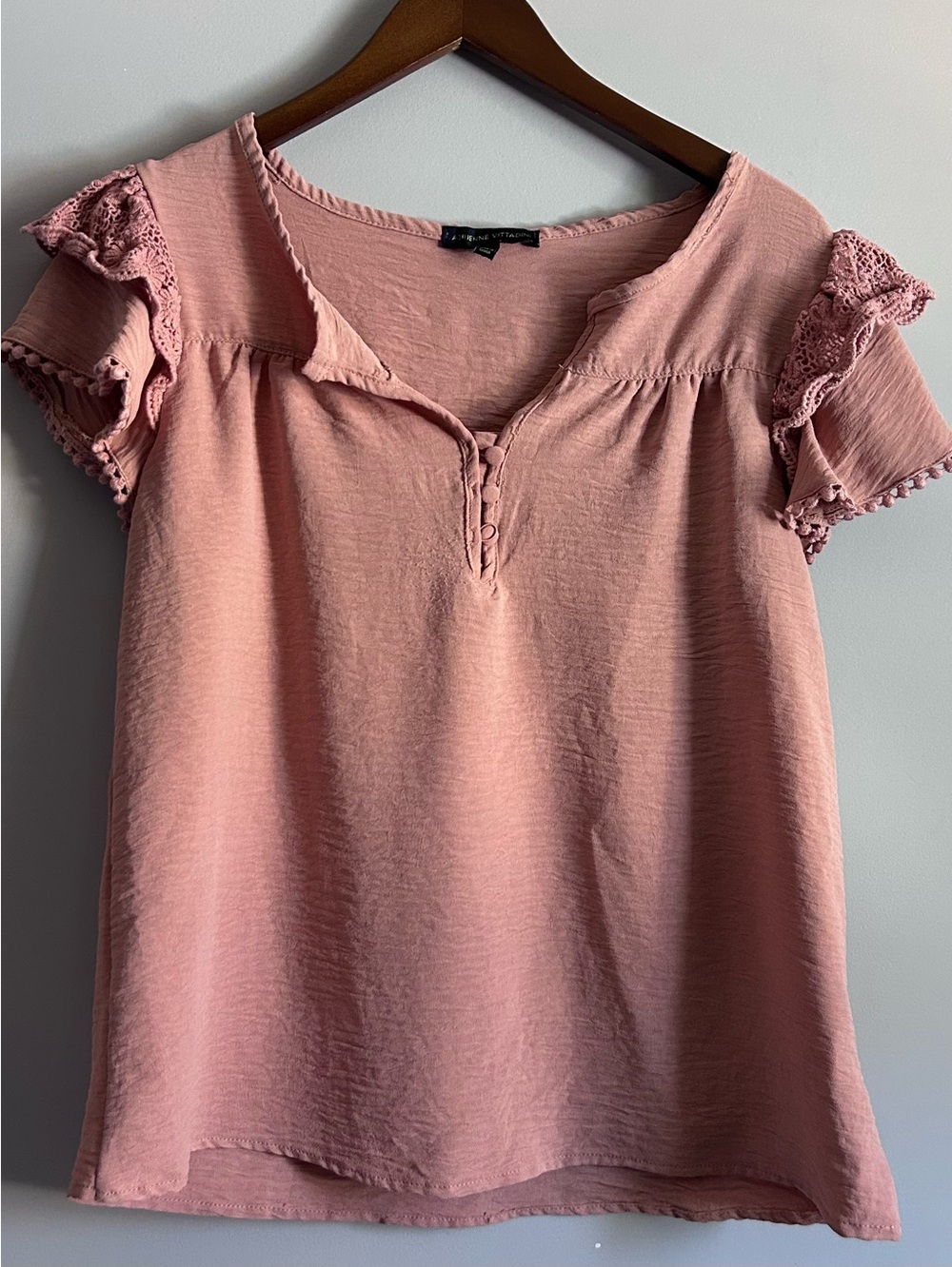 Adrienne Vittadini Dusty Rose Short Sleeve Blouse Size Medium